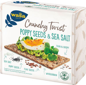 Krhuhki Wasa, hrustljavi, z makovimi semeni in morsko soljo, 245 g
