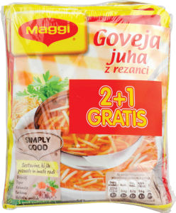 Goveja Juha z Rezanci Maggi 2 + 1 Gratis 3 x 67 g 