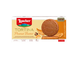Napolitanke Loacker, mleč.čok., Tortina, arašidovo maslo, 126 g