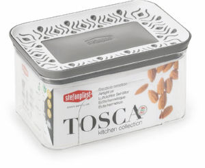 Posoda za shranjevanje Tosca, transparentna, bela, siva, 0,7 l