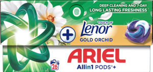 Pralni prašek Ariel, kapsule, Tol gold orchid, 26/1