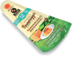 trdi sir za ribanje, parmigiano reggiano, zorjen najmanj 12 mesecev, parmareggio, zop, pakirano, 150 g
