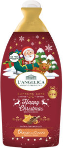Gel za prhanje & kopel L'Angelica, Happy Xmas, Pomaranča in Kakav, 500 ml