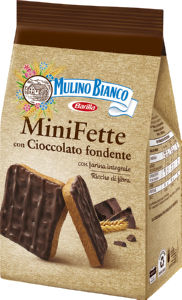 Prepečenec Mulino Bianco, polnozrnati, s temno čokolado, mini, 110 g