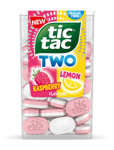 Bonboni Tic Tac Two, z okusom maline in limone, 38,5 g