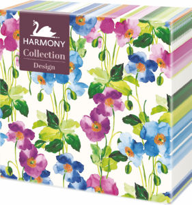 Serviete Harmony, cvetlice, 3sl., 33 x 33 cm, 20/1