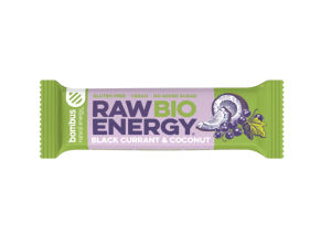 Tablica Raw BIO Energy, presna, črni ribez in kokos, 50 g