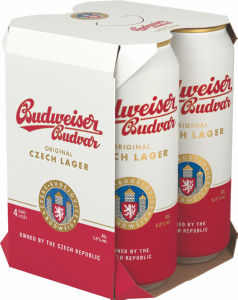 Pivo Budweiser Budvar original, 4pack, alk. 5 vol %, 0,50 l