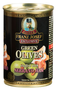 Zelene Olive Polnjene s Slanino Franz Joseph 314 g