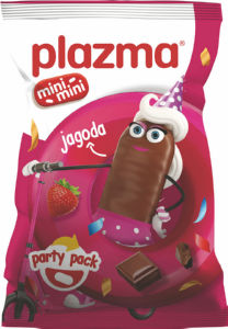 Keksi Plazma, mini mini, jagoda, preliti z mlečno čokolado, 170 g