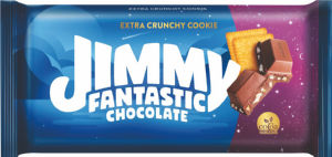 Čokolada mlečna Jimmy Fantastic, s koščki keksa, 170 g