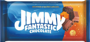 Čokolada mlečna Jimmy Fantastic, brownie, slana karamela, 170 g