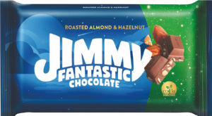 Čokolada mlečna Jimmy Fantastic, lešnik, mandelj, 80 g