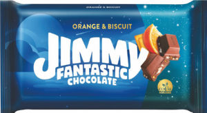 Čokolada mlečna Jimmy Fantastic, pomaranča, keks, 80 g