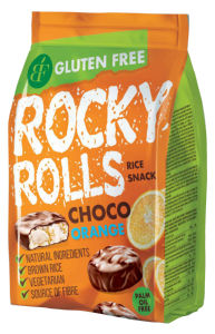 Riževi Vaflji s Pomarančo in Čokolado Rocky Rolls 70 g
