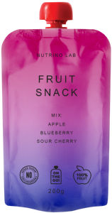 Kaša Nutrino Lab, Sadni snack, jabolko, borovnica, višnja, 200 g