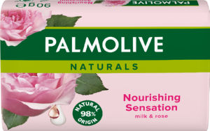 toaletno milo, mleko in vrtnica, palmolive naturals, 90 g