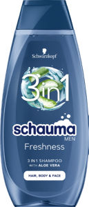 Šampon za lase Schauma, moški, 3 v 1 Sea mineral & Aloe vera, 400ml