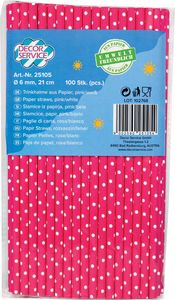 Slamice iz papirja pink bela, 21cm, 100/1