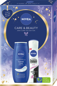 Darilni set Nivea, Care & Beauty, deodorant v spreju, gel za prhanje