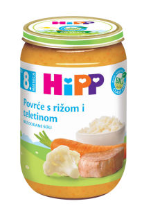bio kašica z zelenjavo, rižem in teletino, hipp, 220 g