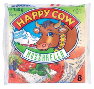 Mozzarella Sir Happy Cow v Lističih 150 g 
